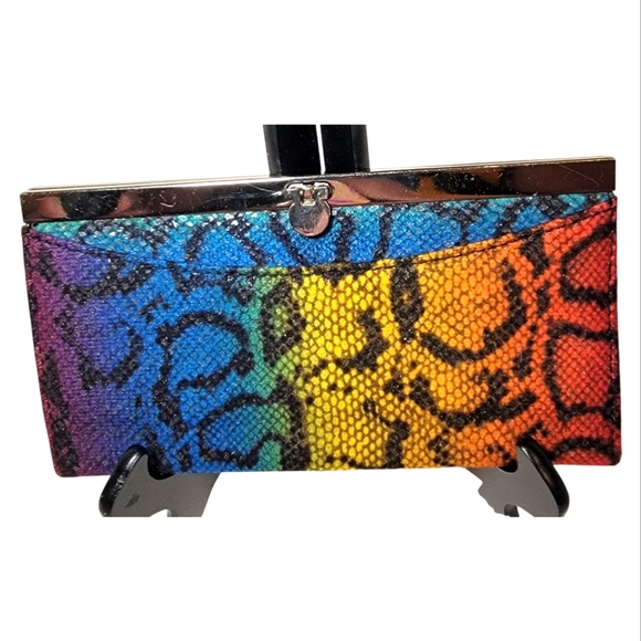 Handbags - Rainbow Snake Print Clutch Wallet
